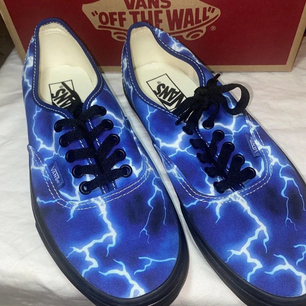 NIB‎ Vans 100% Authentic Lightning Black/Blue Sneaker, Unisex